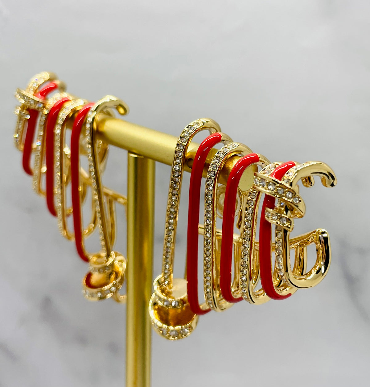 FENDI Filo Red Rhinestone Earrings - Pre-Owned — 4