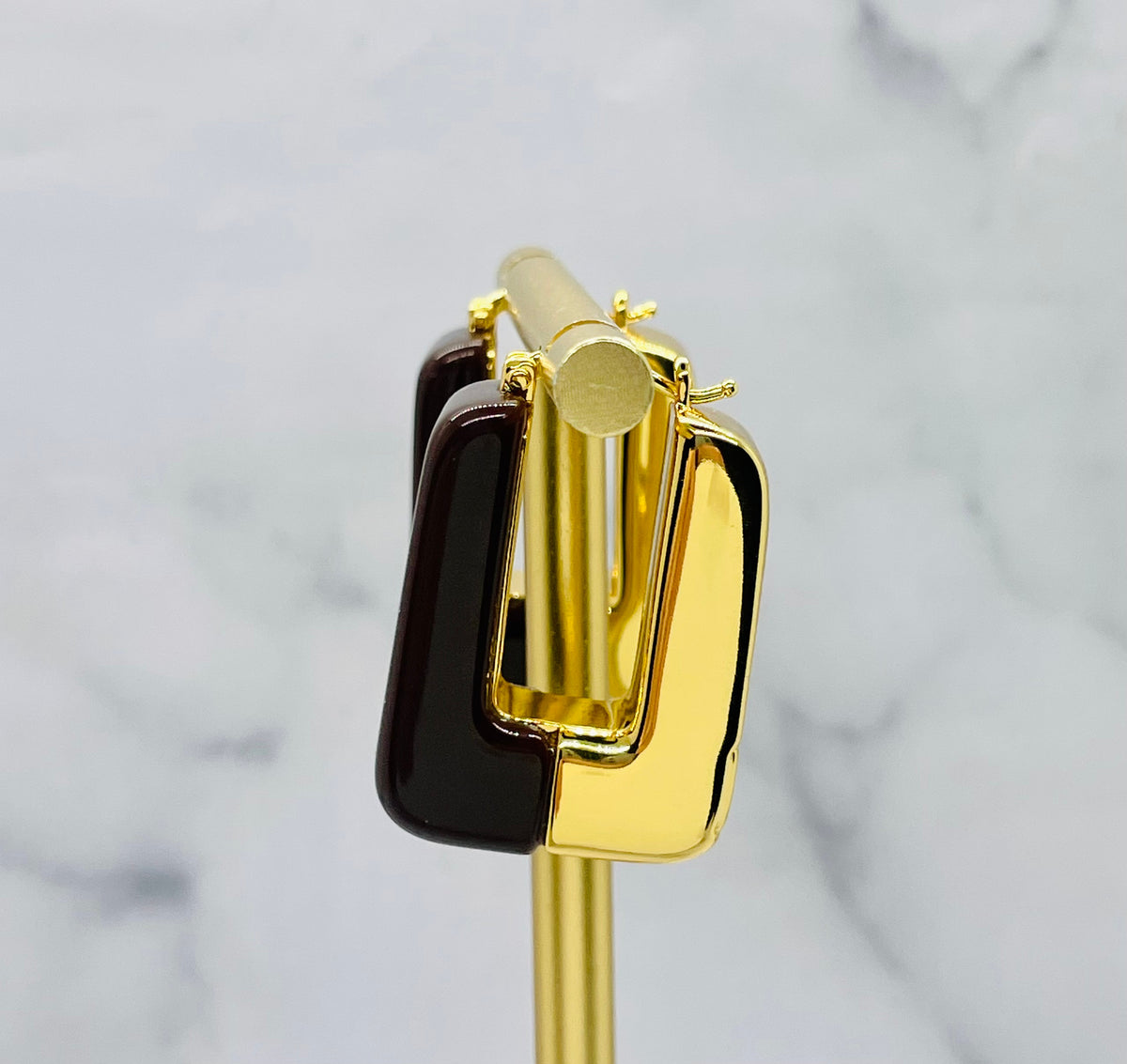 MIU MIU Brown Gold Tone Earrings - Pre-Owned — 3