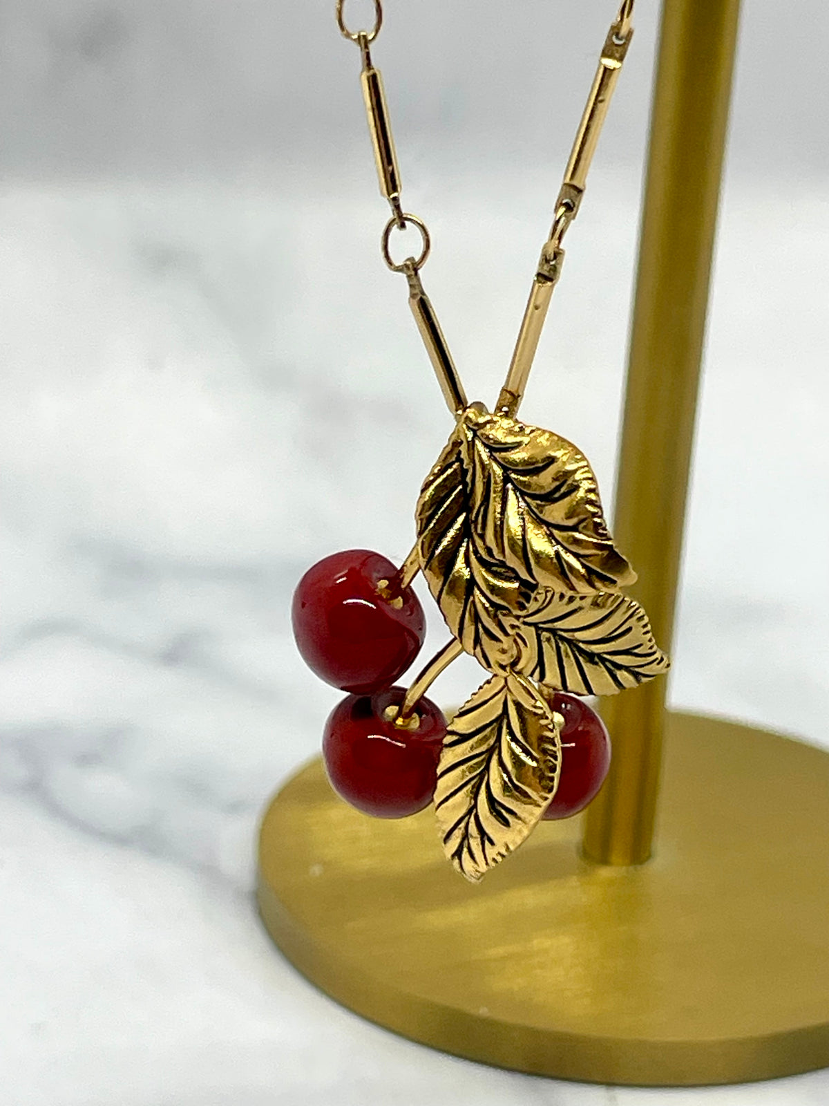 YSL YVES SAINT LAURENT Cherry Pendant Necklace - Pre-Owned — 3
