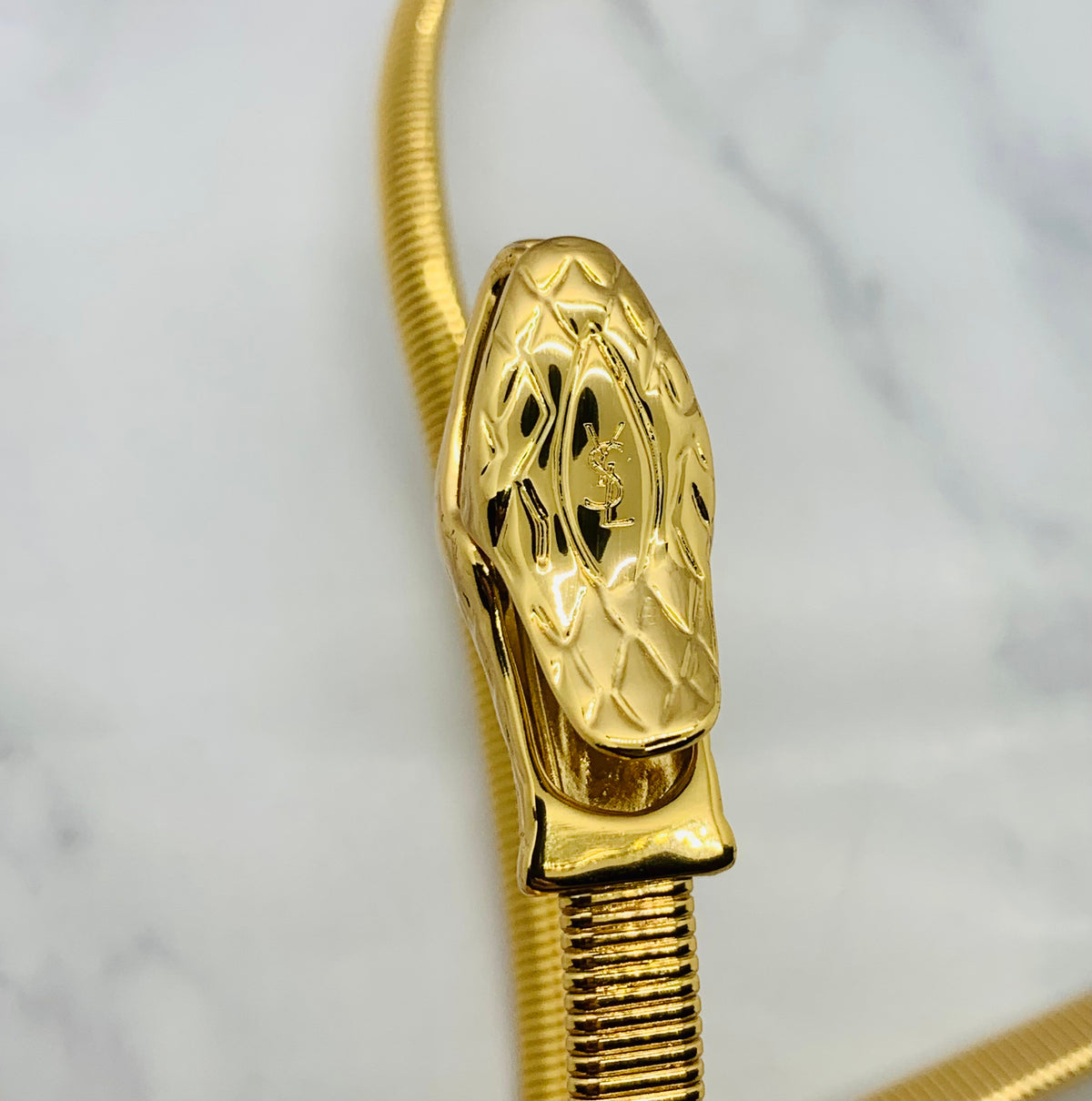 YSL YVES SAINT LAURENT Vintage Snake Wraparound Necklace Belt - Pre-Owned — 2