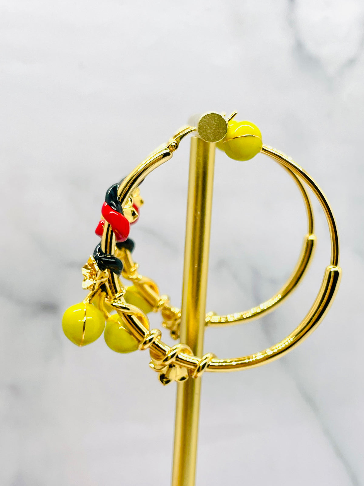 BOTTEGA VENETA Flower Trim Hoop Earrings - Pre-Owned — 2
