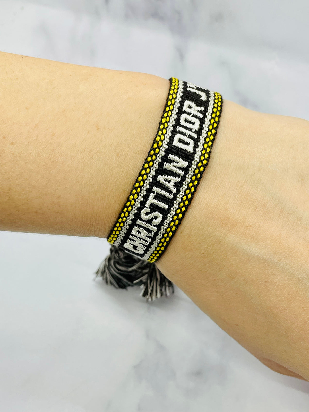 DIOR J'Adore Black & Yellow Friendship Bracelet - Pre-Owned