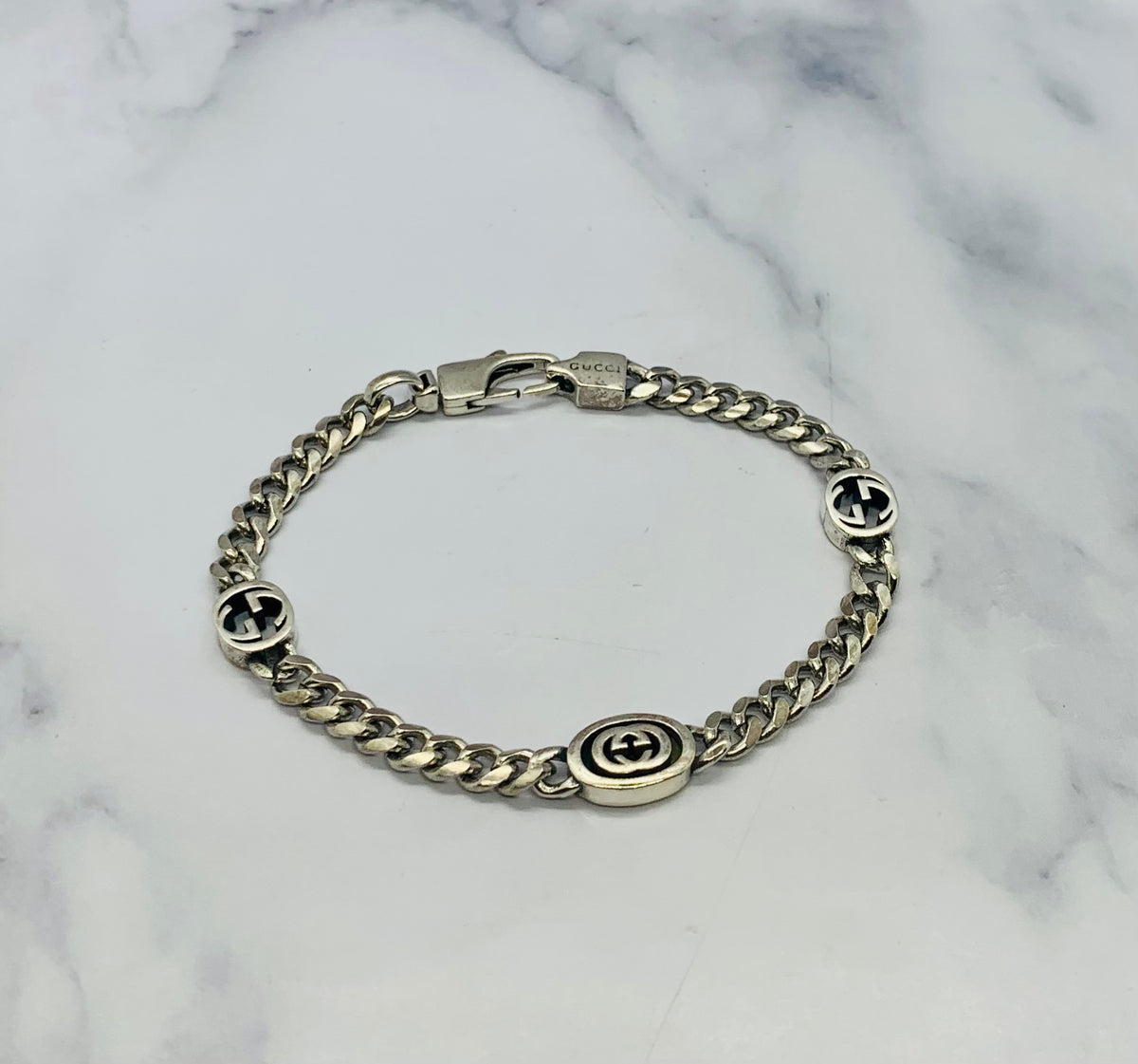 GUCCI GG Silver Classic Unisex Bracelet - Pre-Owned — 1