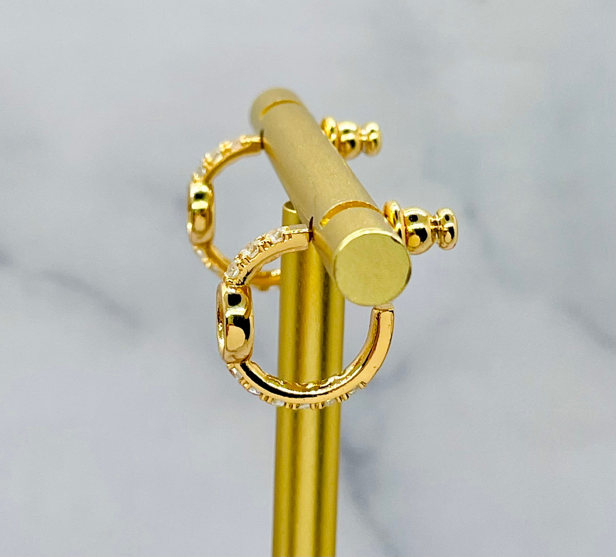 FENDI FF Rhinestone Hoop Earrings - Pre-Owned — 4