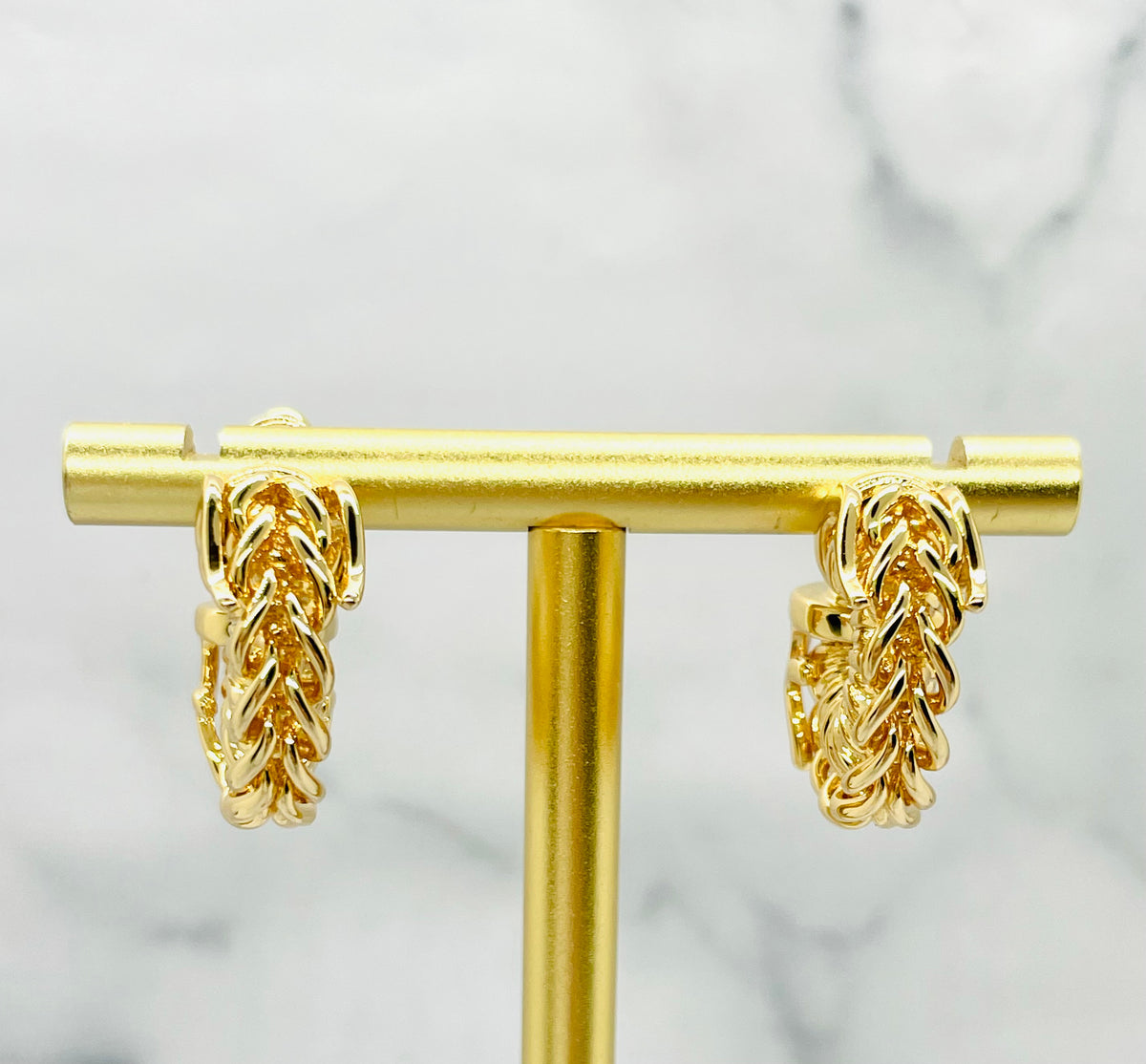 FENDI Filo Gold Tone Hoop Earrings - Pre-Owned — 6