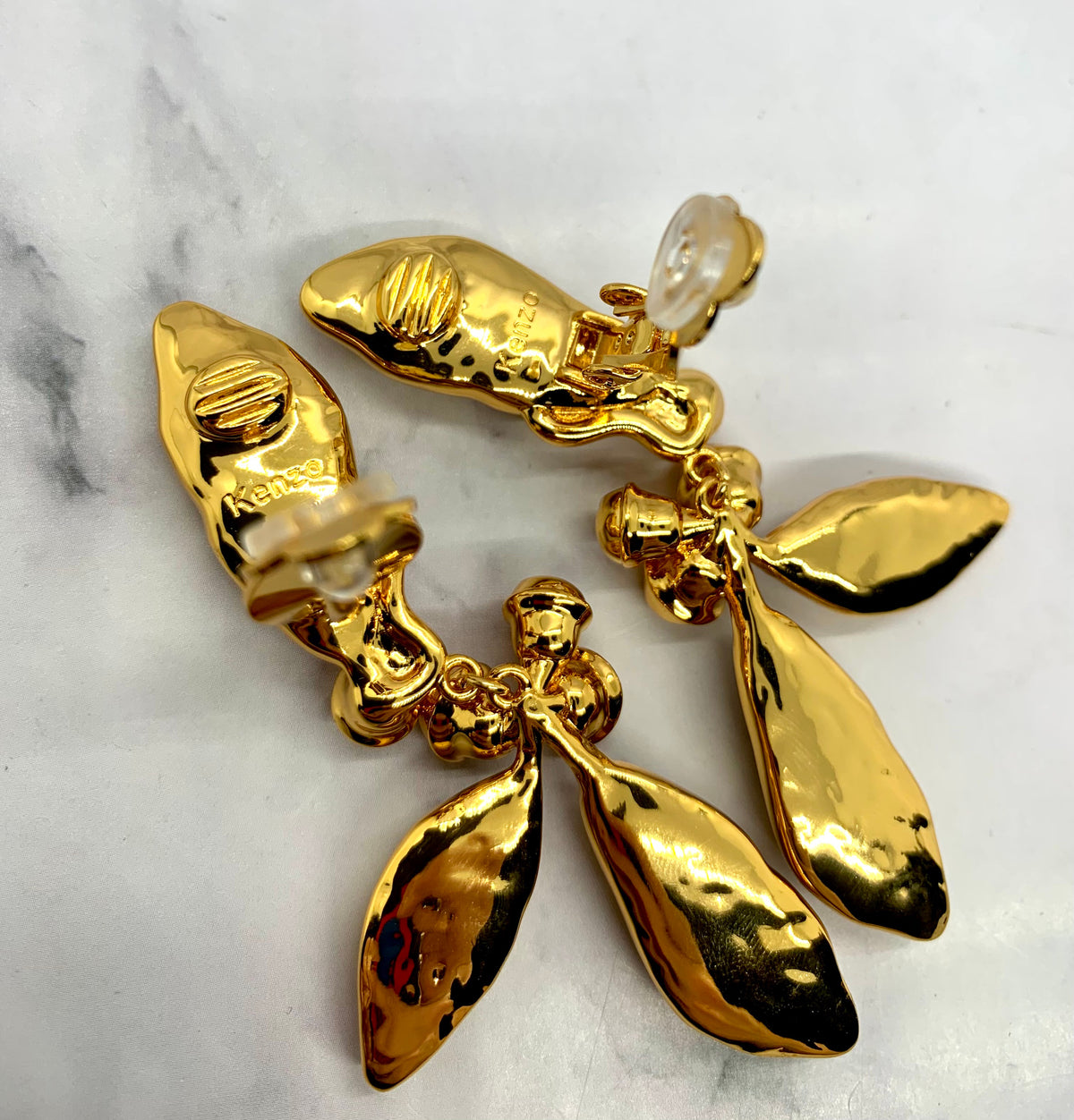 KENZO Vintage Gold Poppy Earrings - Pre-Owned — 5