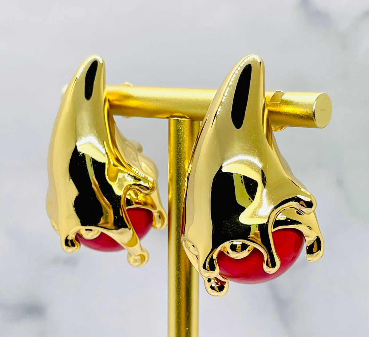 BOTTEGA VENETA Gold Tone Drop Earrings - Pre-Owned — 5
