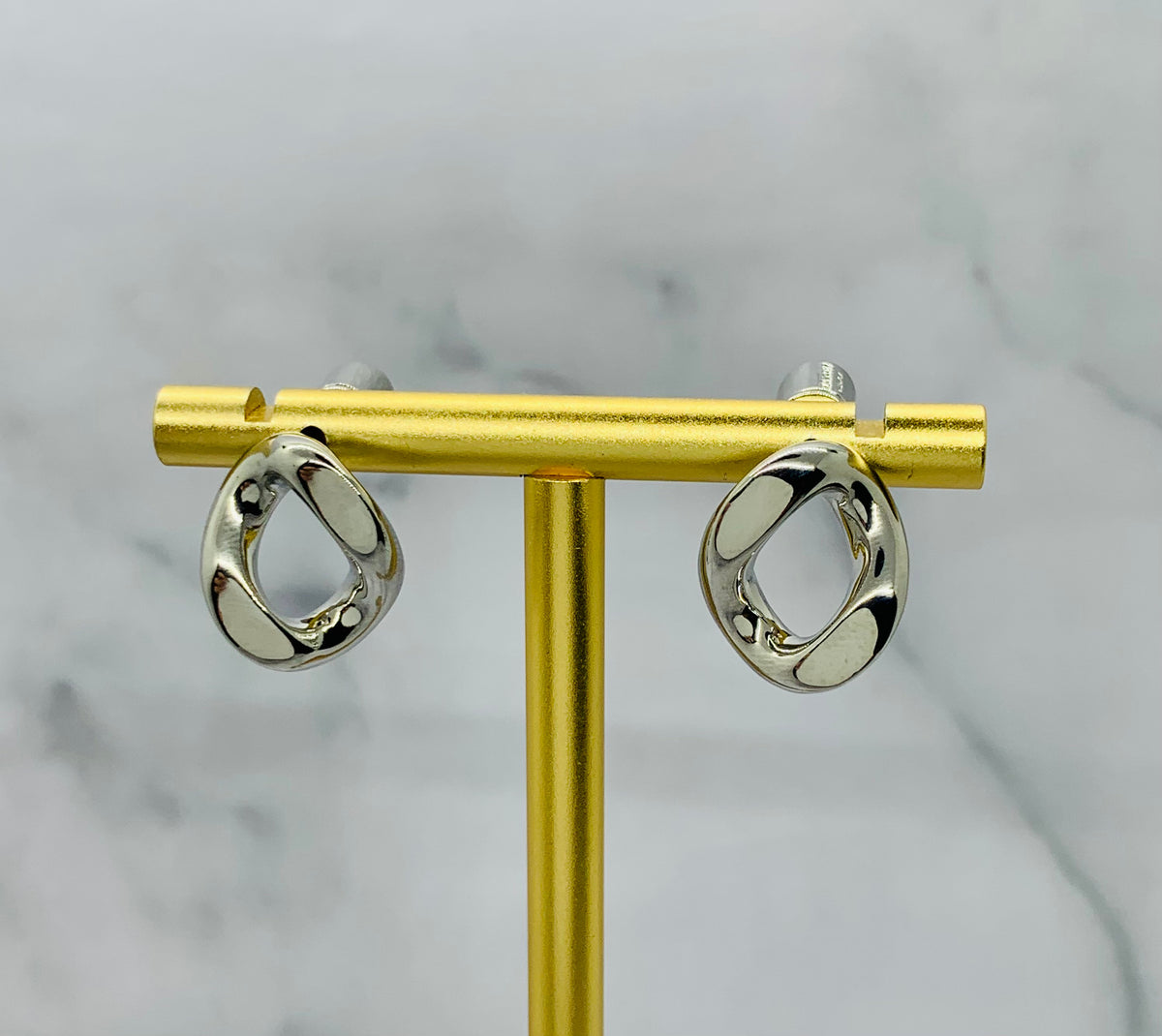 JIL SANDER Silver Tone Earrings - Pre-Owned