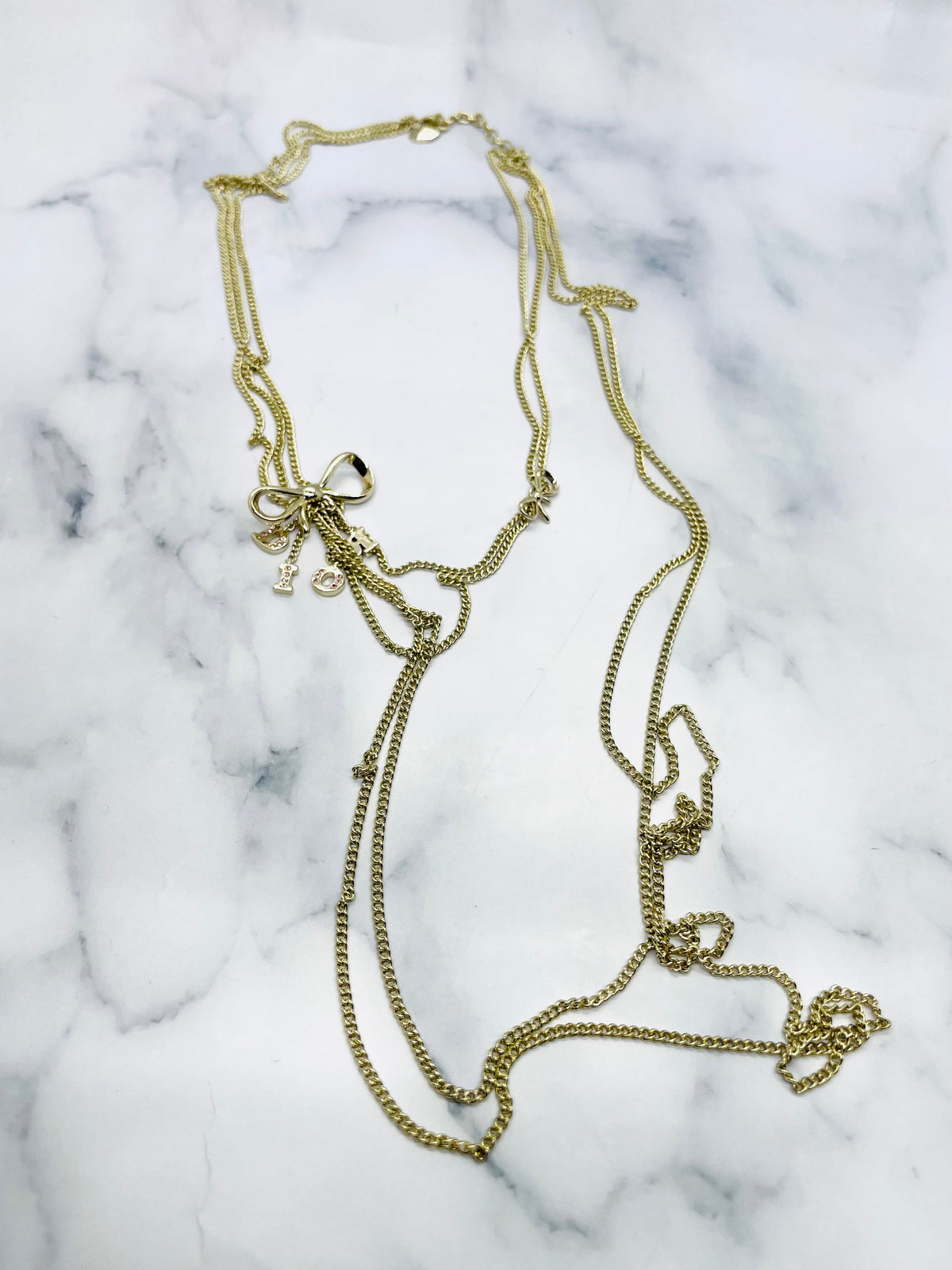 CHRISTIAN DIOR CD Statement Layered Bow Necklace - Pre-Owned — 4