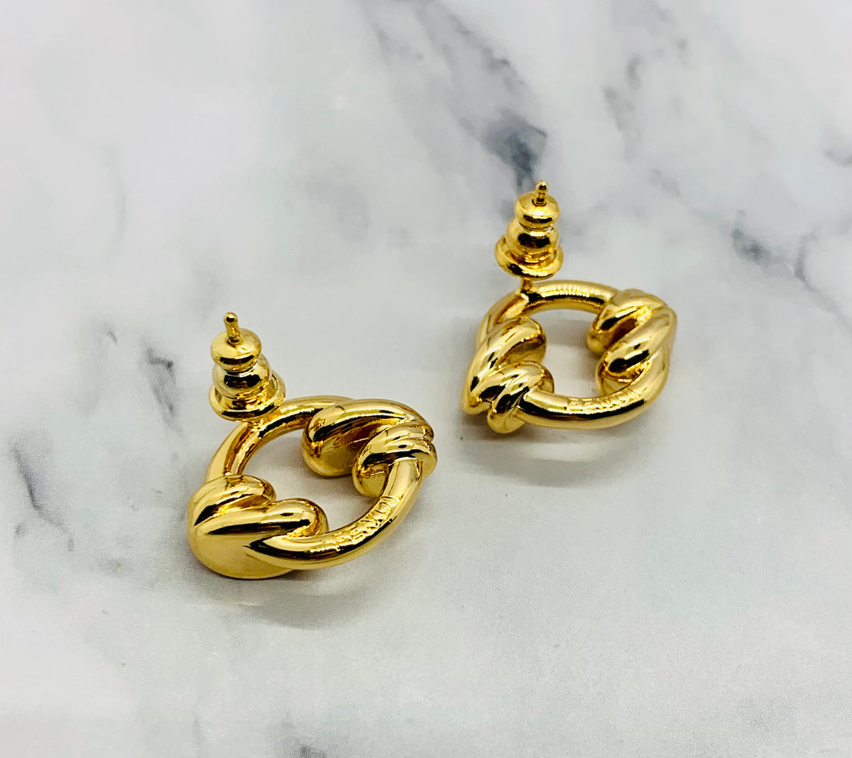 FENDI Filo Gold Tone Earrings - Pre-Owned — 8