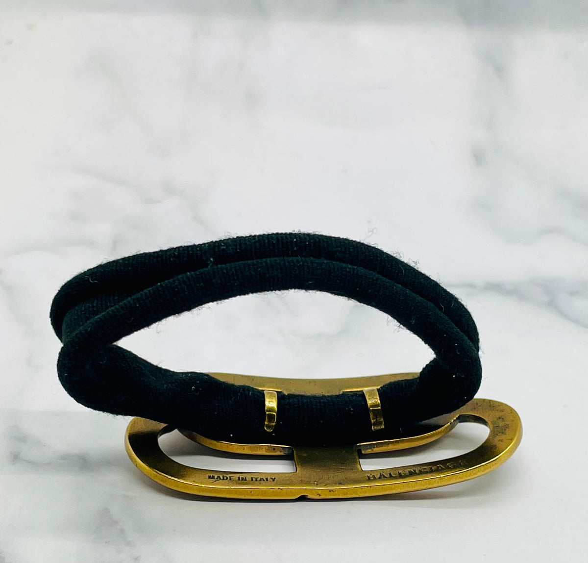 BALENCIAGA BB Brass Elastic Hair Tie - Pre-Owned — 4