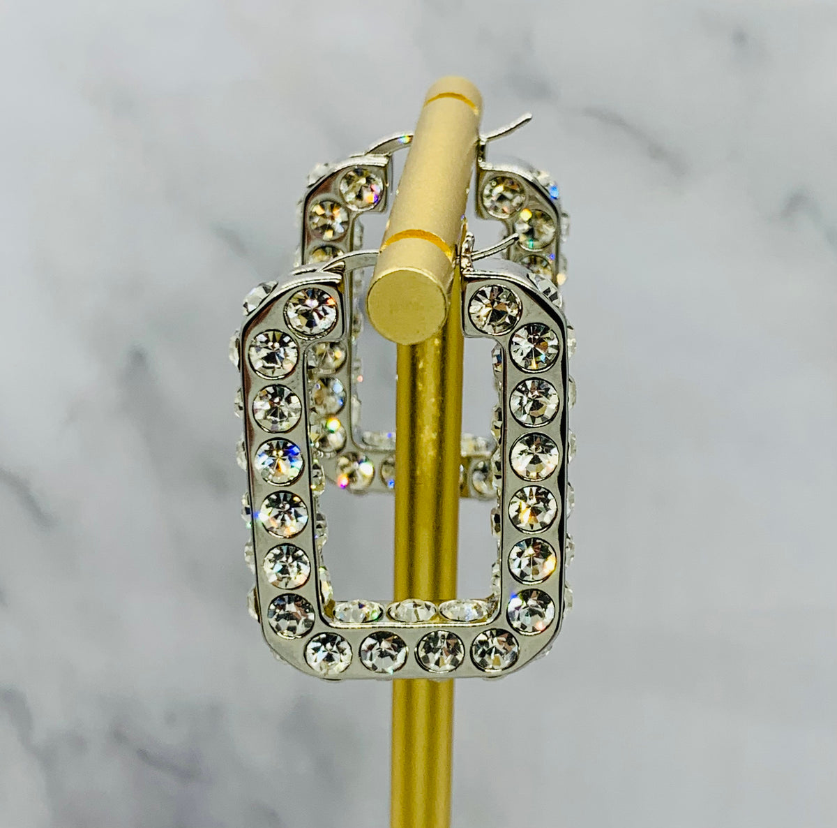AMINA MUADDI Rhinestone Hoop Earrings - Pre-Owned — 5