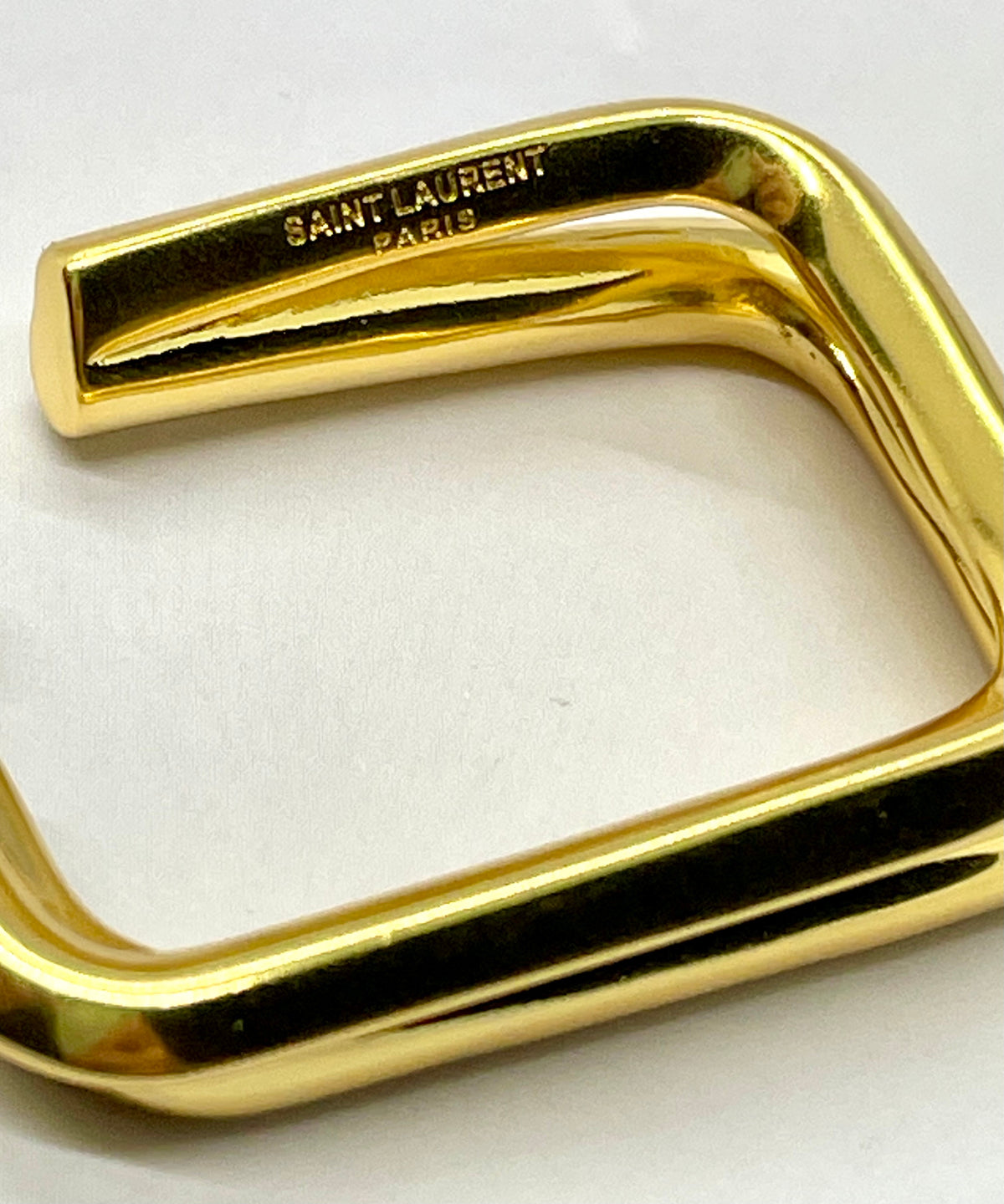 YSL YVES SAINT LAURENT Gold Tone Square Hoop Earrings - Pre-Owned — 4