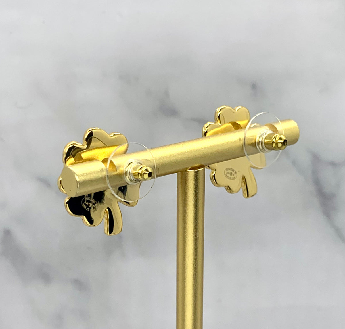 CHANEL CC Gold Tone Lucky Clover Earrings - Pre-Owned — 5