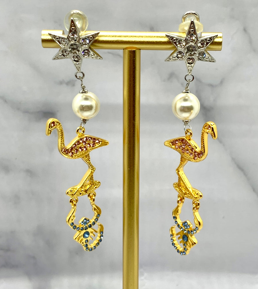 MIU MIU Flamingo Scorpion Earrings - Pre-Owned — 1