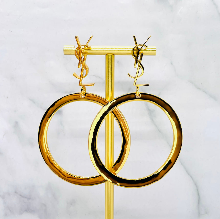 YSL YVES SAINT LAURENT Hoop Earrings - Pre-Owned — 1