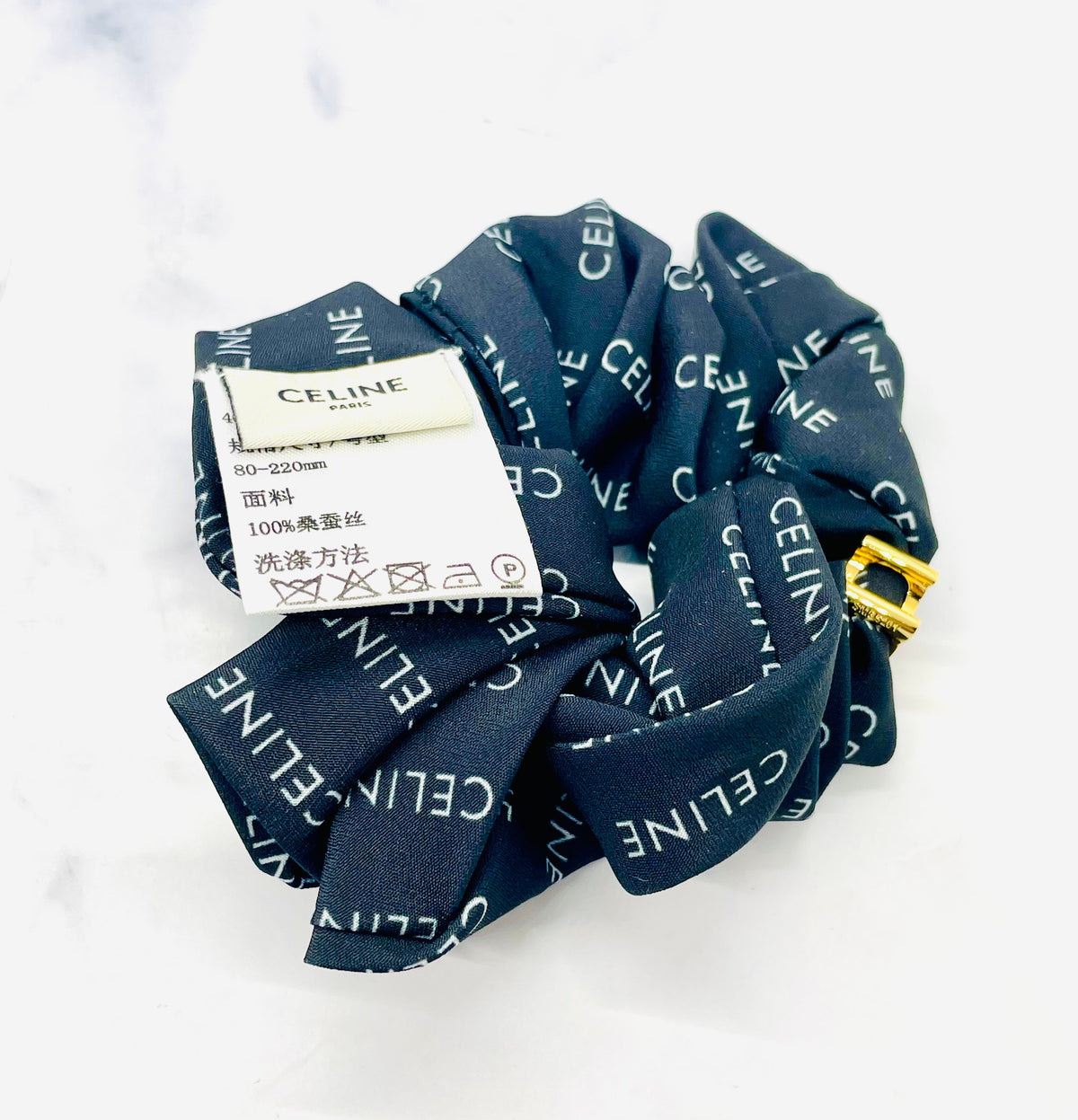 CELINE Black Monogram Hair Scrunchie - Pre-Owned — 2