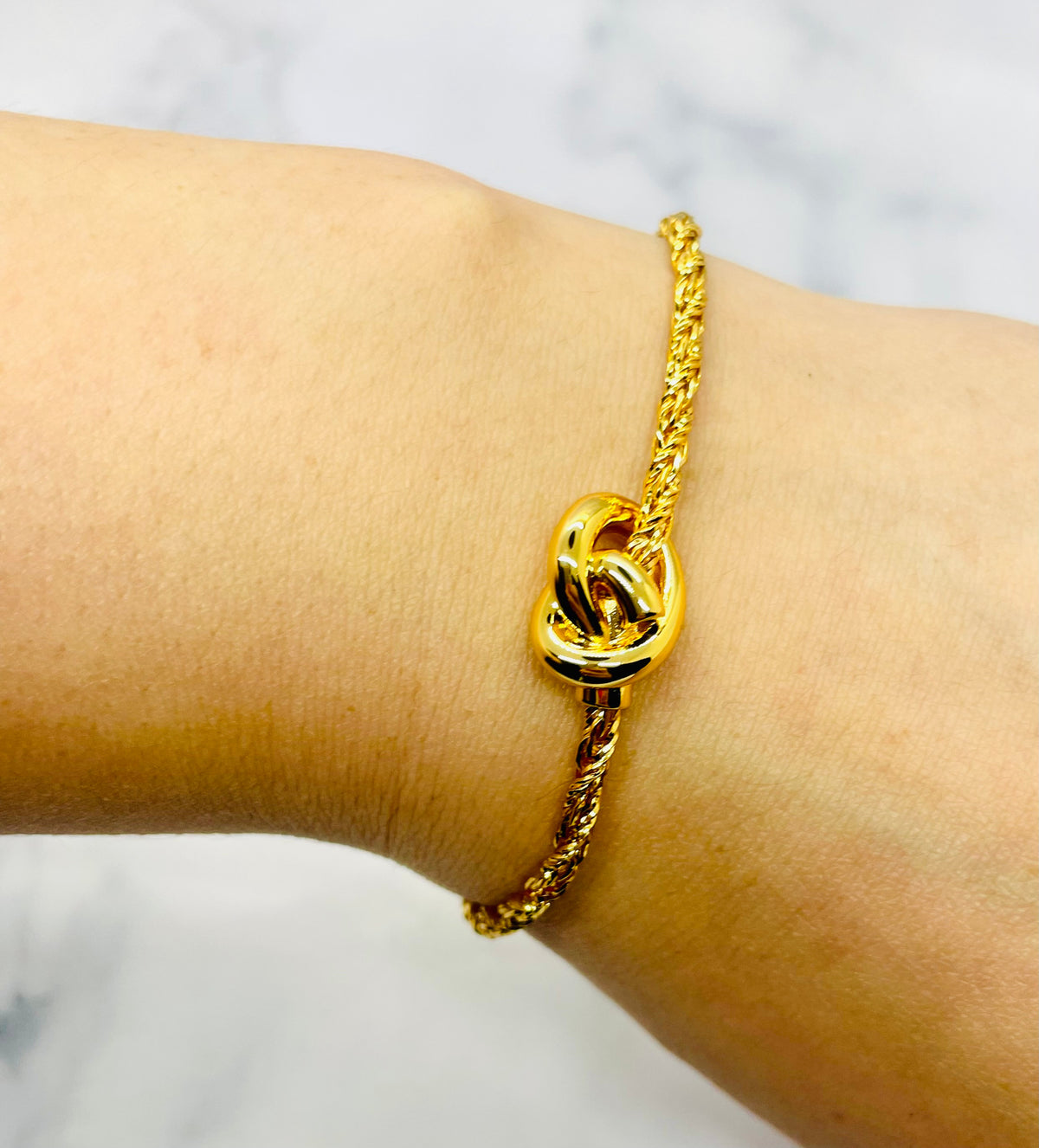 BOTTEGA VENETA Gold Tone Knot Bracelet - Pre-Owned — 1