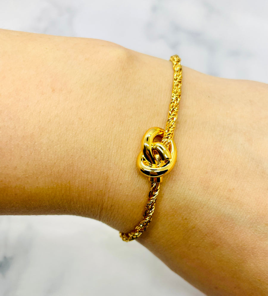 BOTTEGA VENETA Gold Tone Knot Bracelet - Pre-Owned — 1