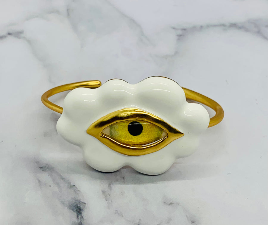SCHIAPARELLI Cloud Eye Cuff Bracelet - Pre-Owned — 1