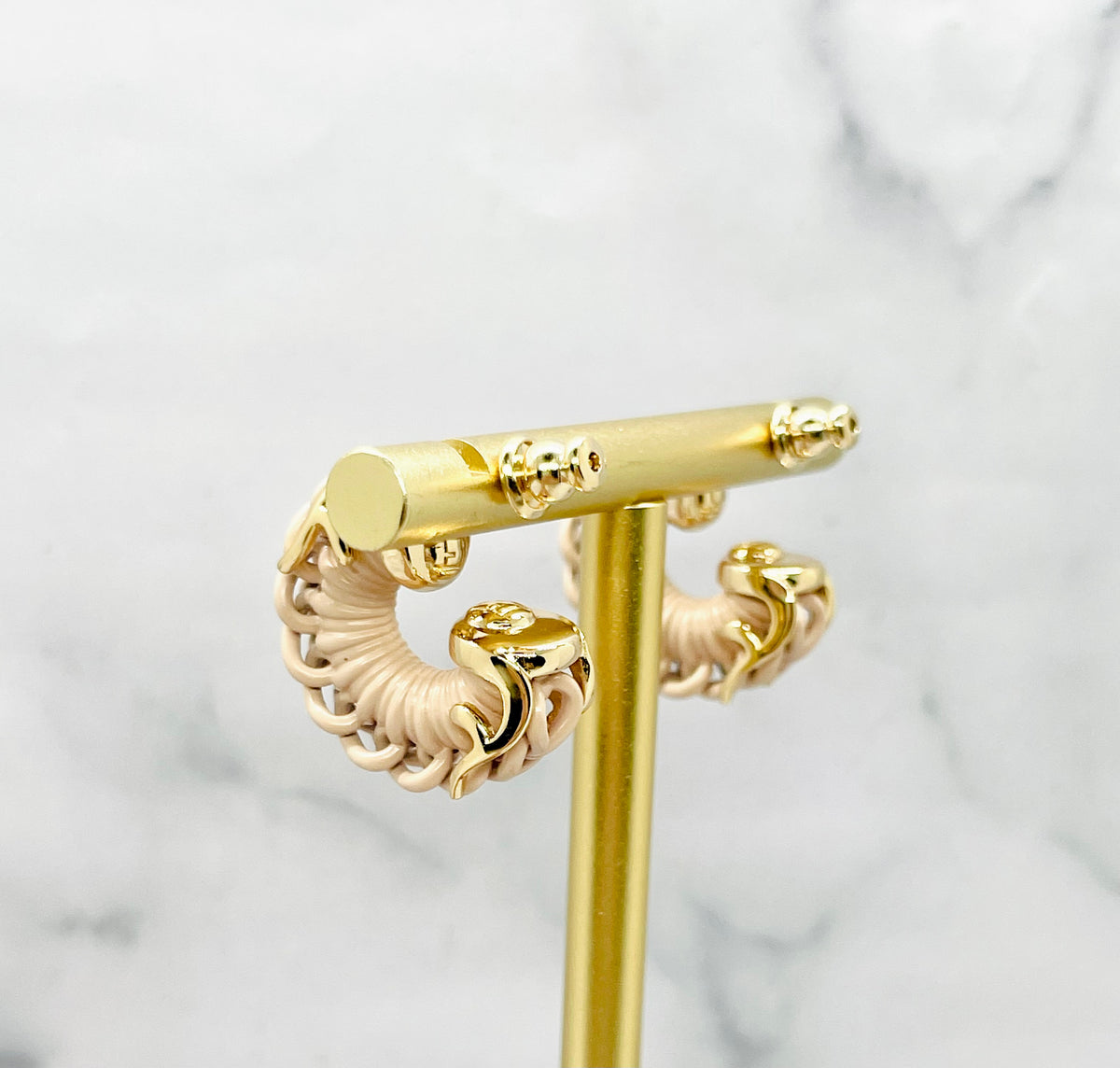 FENDI Filo Gold Tone Hoop Earrings - Pre-Owned — 3