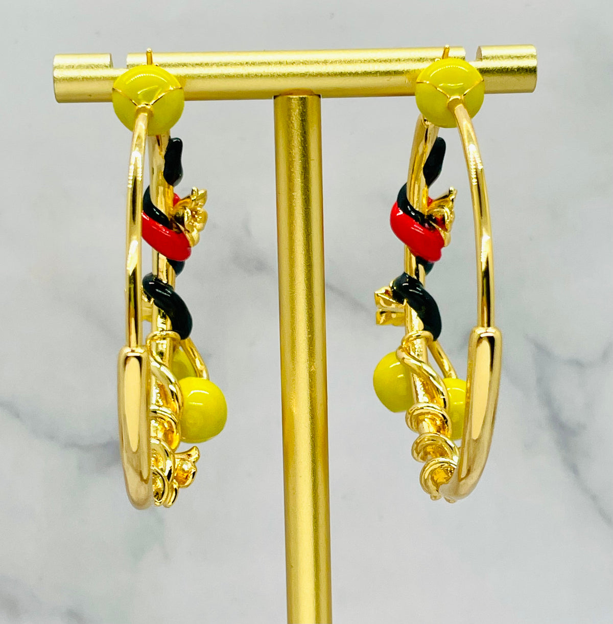 BOTTEGA VENETA Flower Trim Hoop Earrings - Pre-Owned — 3