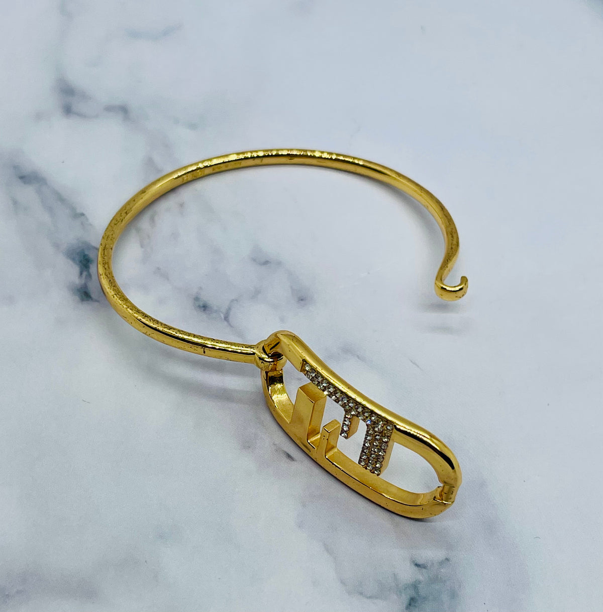 FENDI FF Rhinestone Monogram Bracelet - Pre-Owned — 7