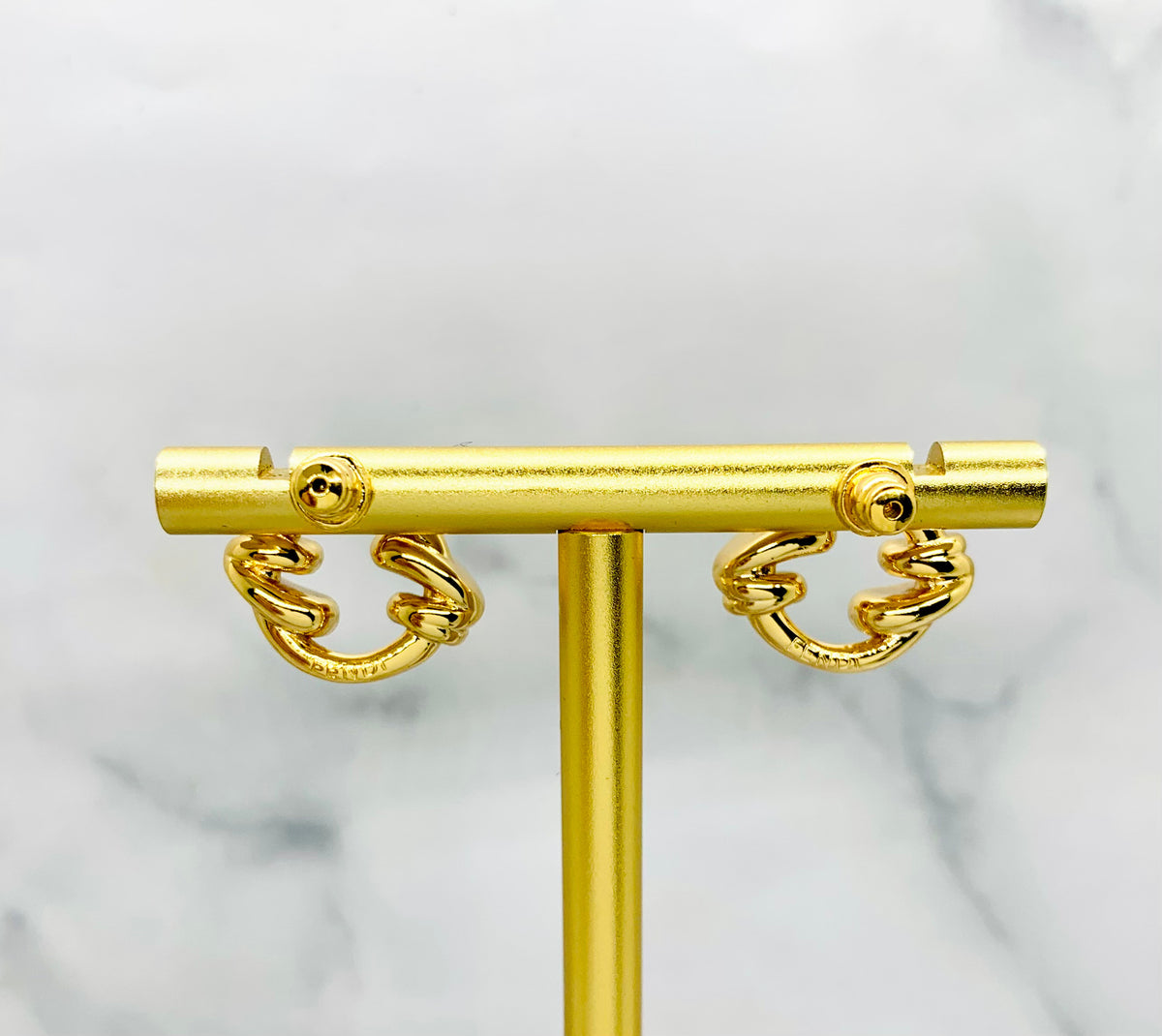 FENDI Filo Gold Tone Earrings - Pre-Owned — 2