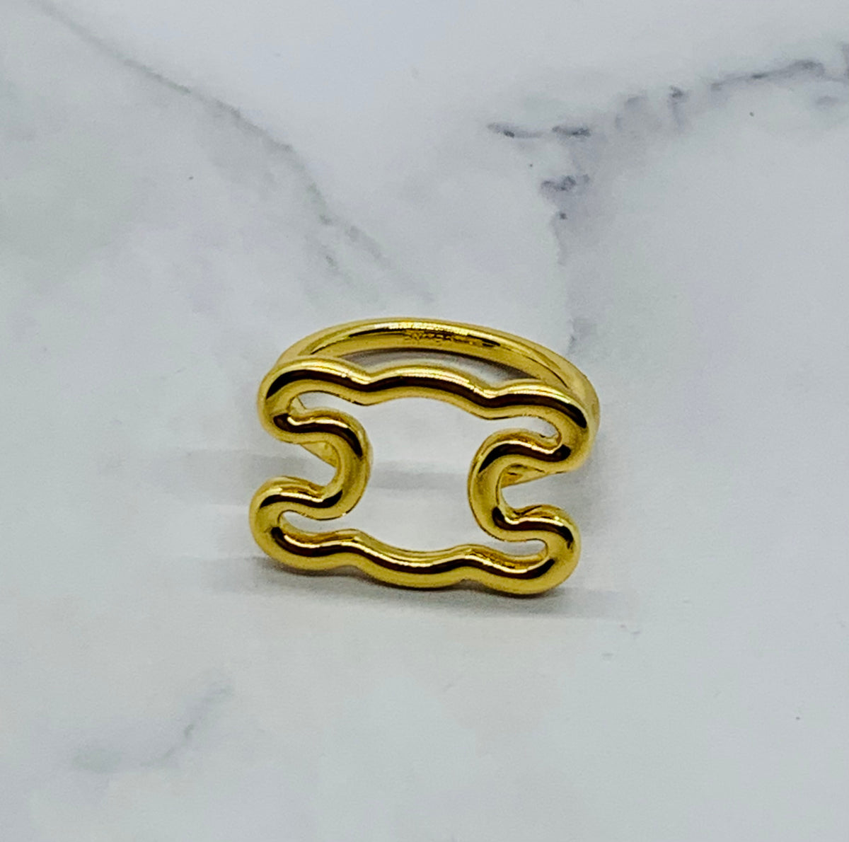 CELINE Monogram Gold Ring Size 7 M - Pre-Owned — 1
