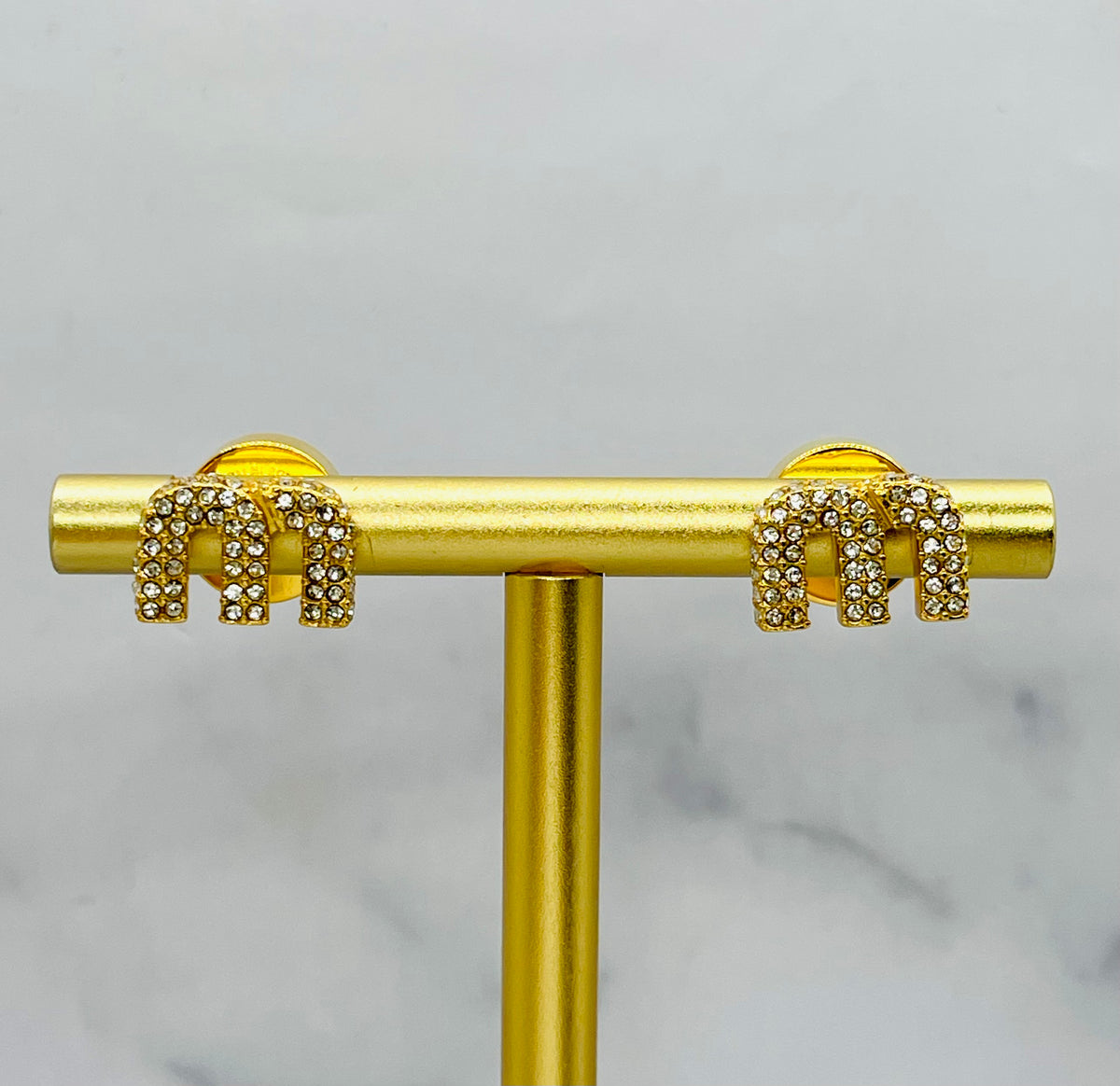 MIU MIU M Rhinestone Earrings - Pre-Owned — 5