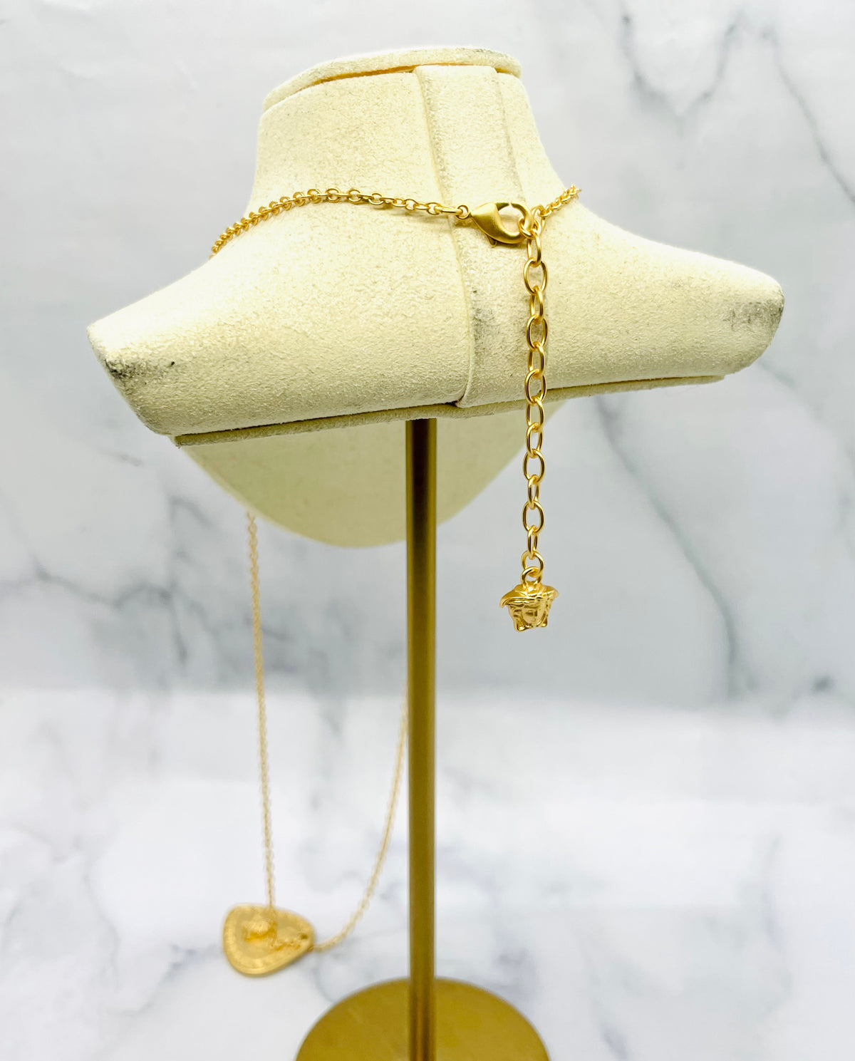 VERSACE Gold Tone Guitar Pick Chain Necklace - Pre-Owned — 2