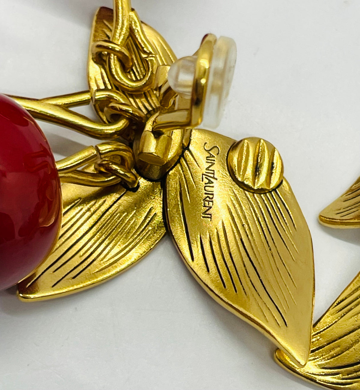 YSL YVES SAINT LAURENT Cherry Statement Clip-On Earrings - Pre-Owned / MK6405