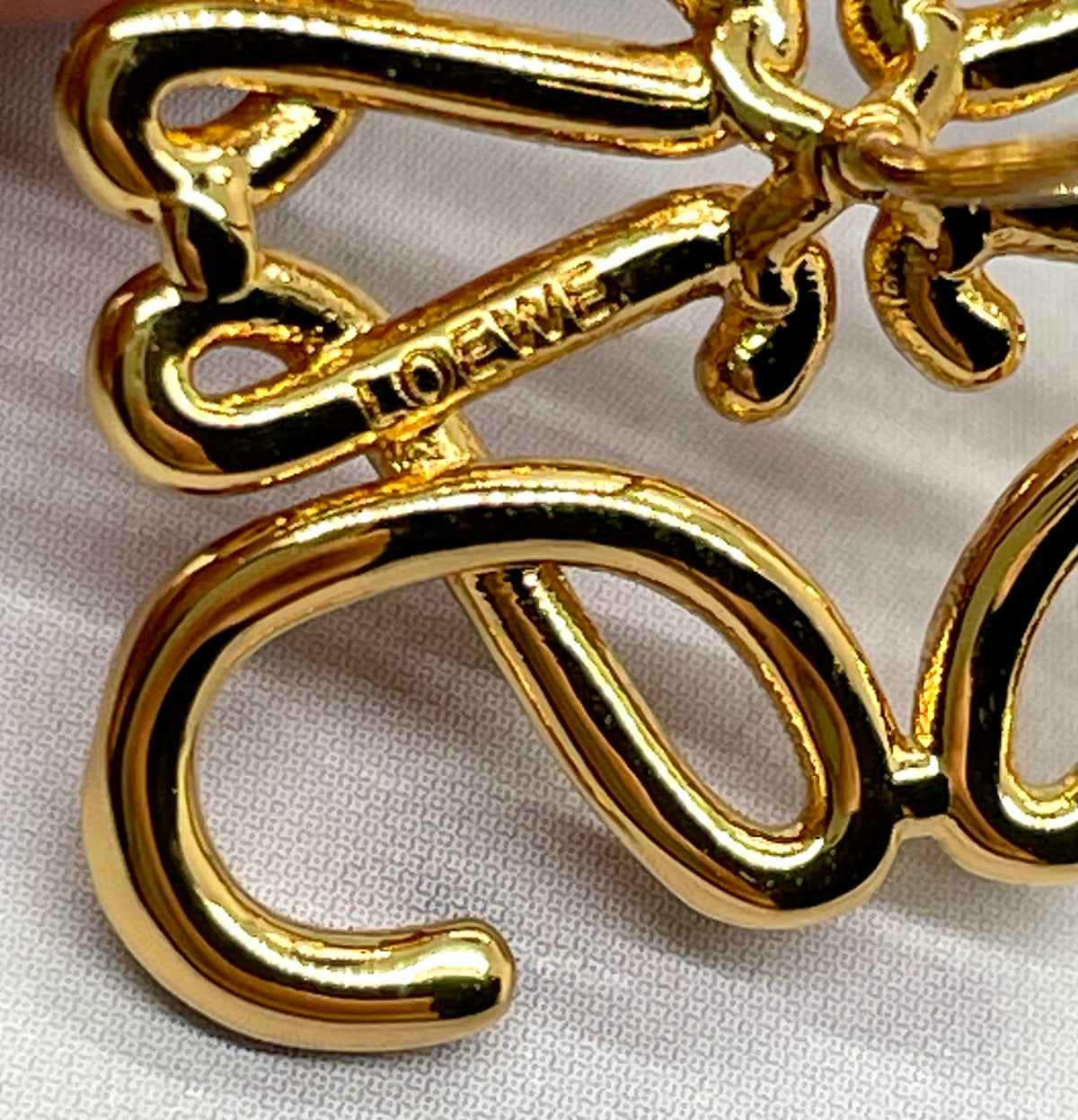 LOEWE Monogram Gold Stud Earrings - Pre-Owned