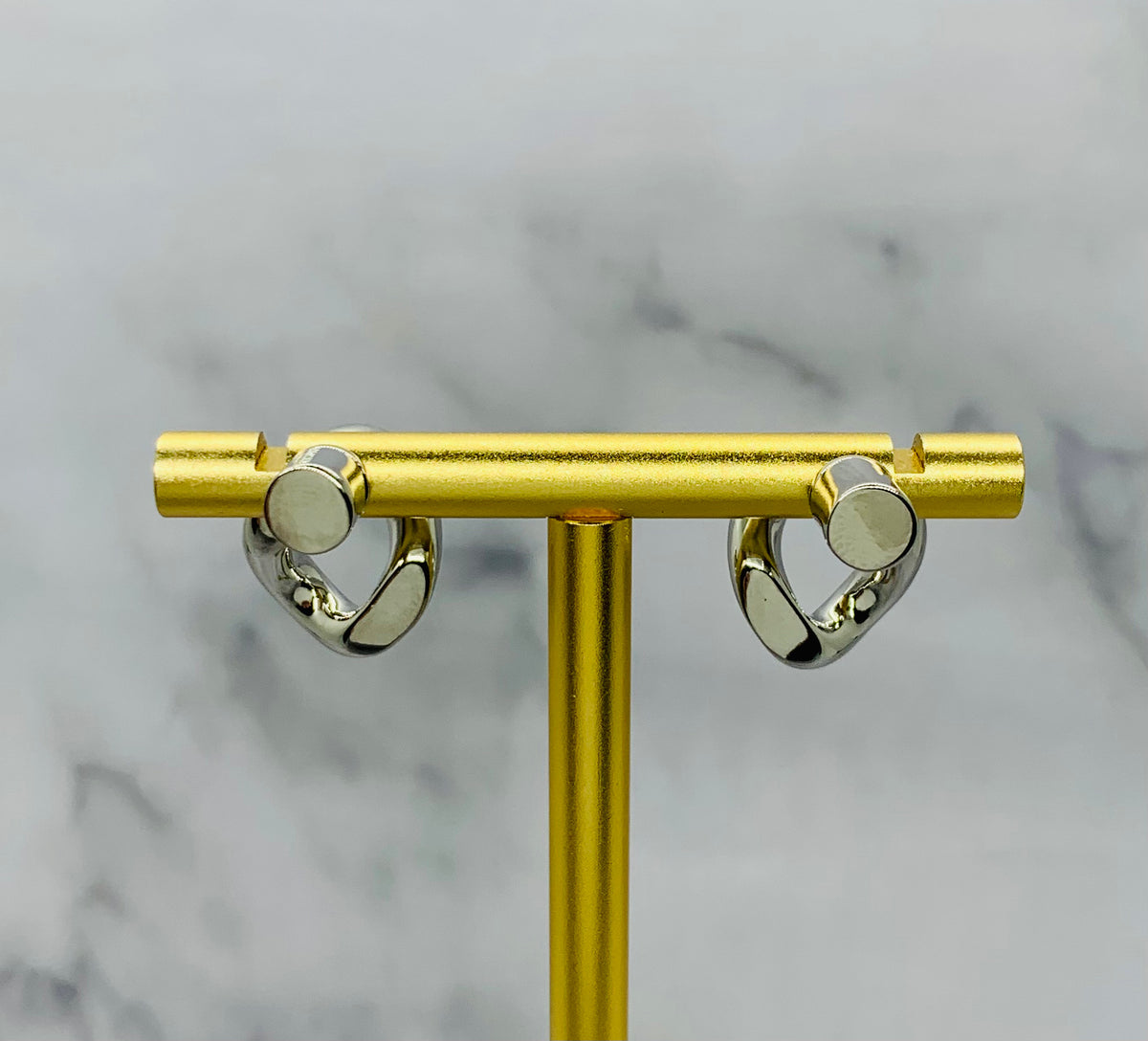 JIL SANDER Silver Tone Earrings - Pre-Owned
