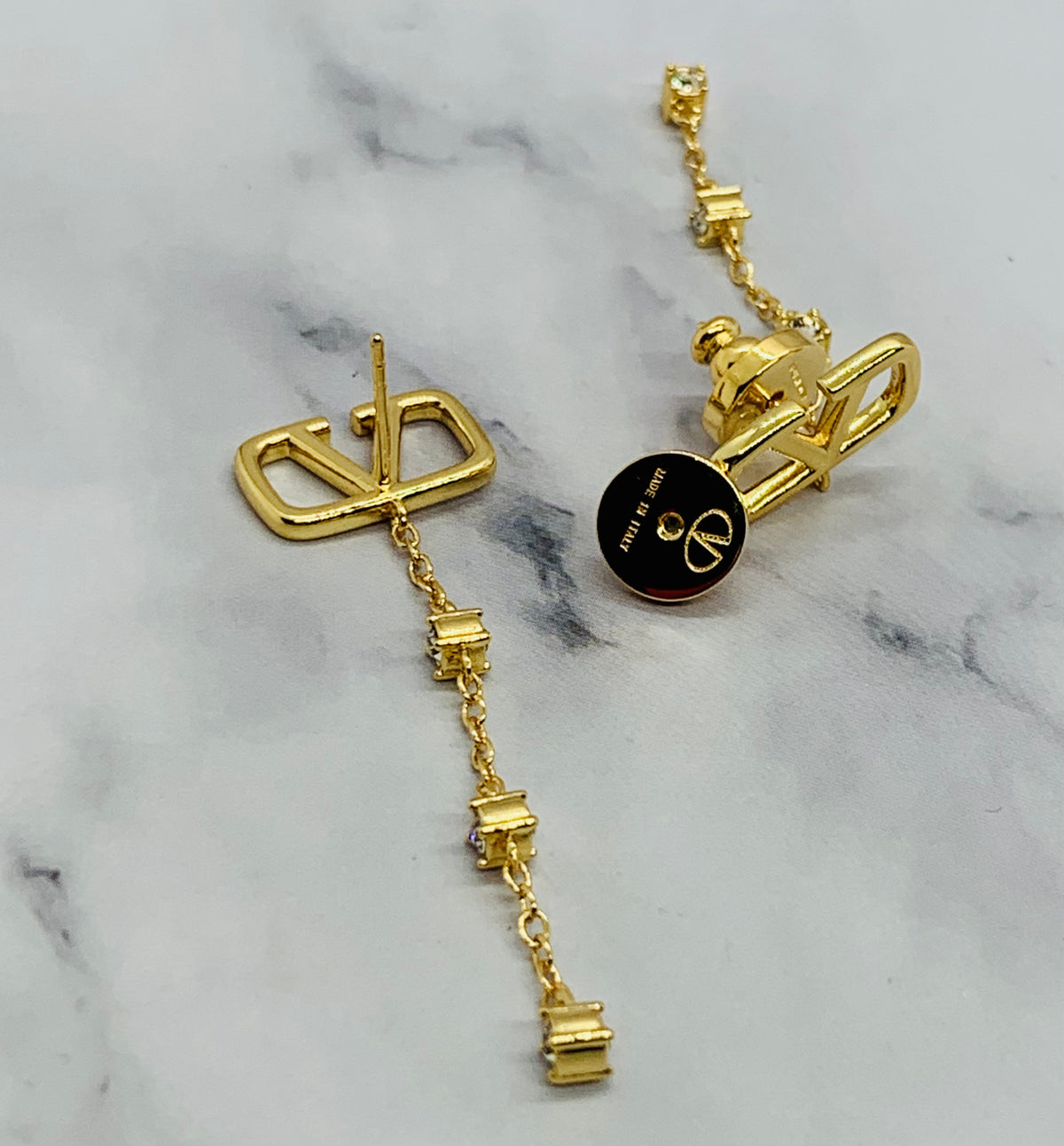 VALENTINO V Rhinestone Pendant Earrings - Pre-Owned — 3