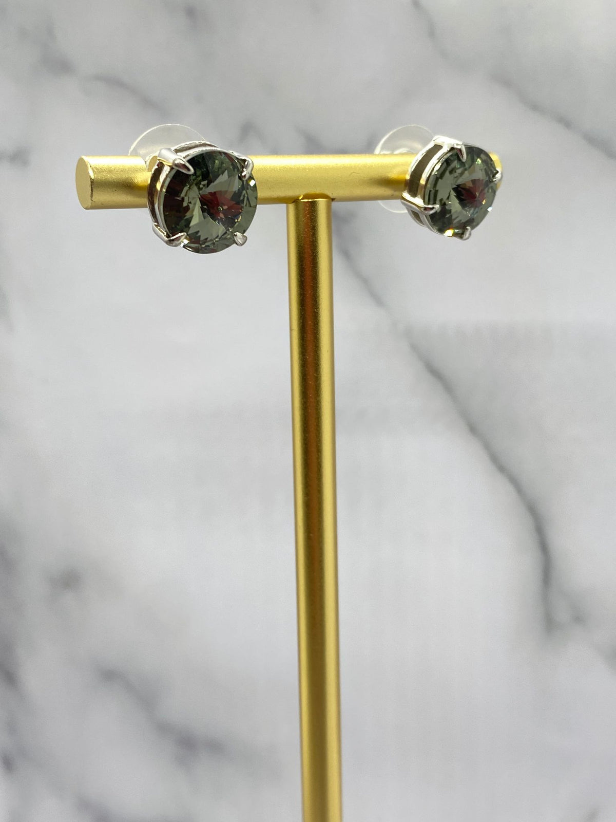 MIU MIU Rhinestone Smoky Stud Earrings - Pre-Owned — 6