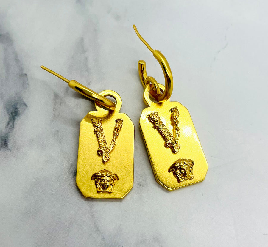 VERSACE V Medusa Pendant Earrings - Pre-Owned — 1