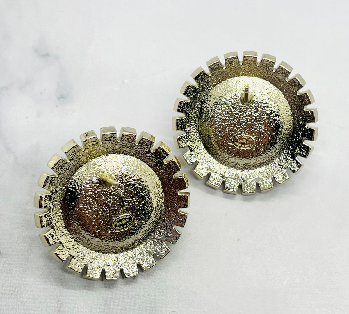 CHANEL CC Black Enamel Rhinestone Button Earrings - Pre-Owned — 5