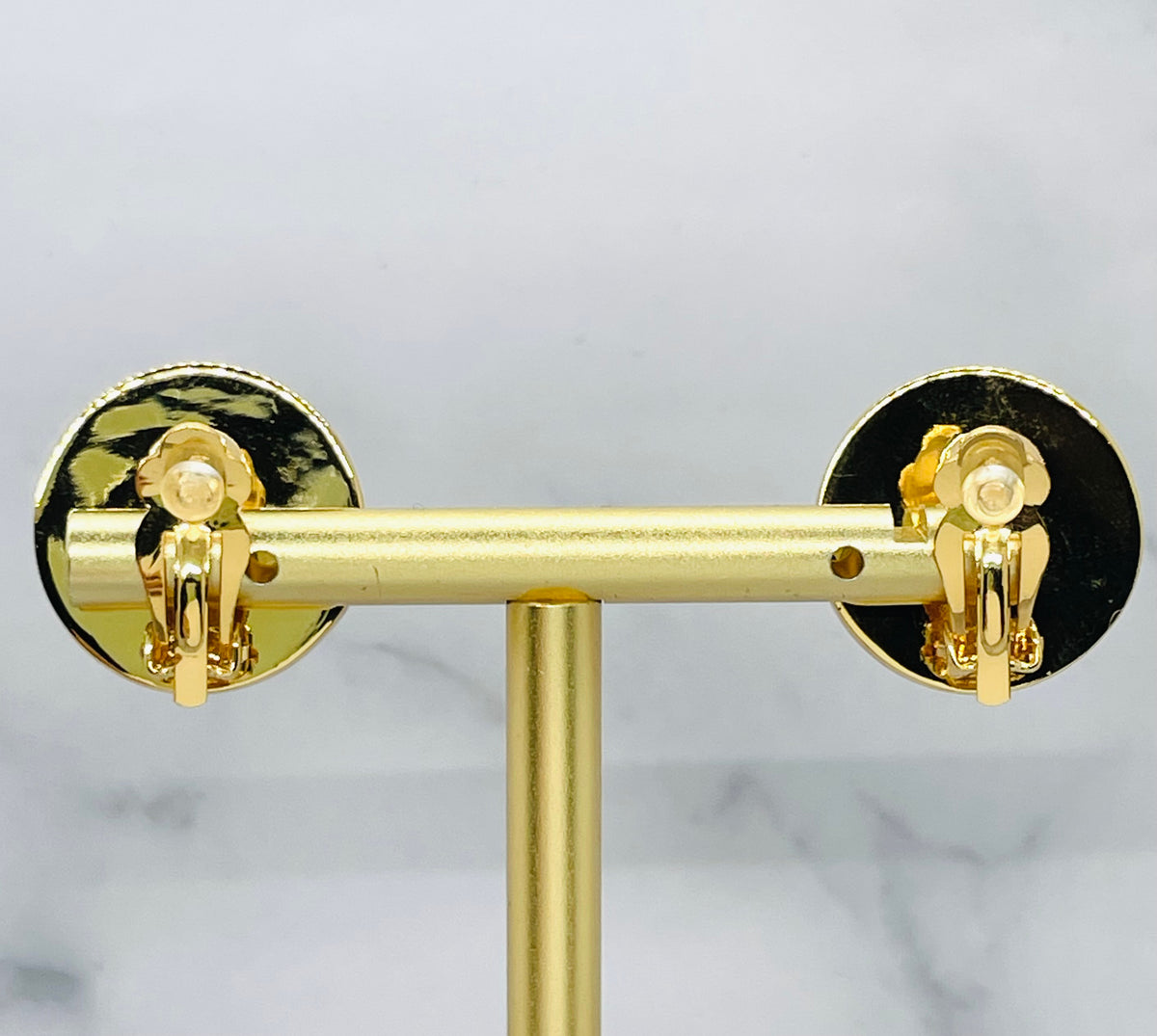 CELINE Monogram Disc Clip On Earrings - Pre-Owned — 2