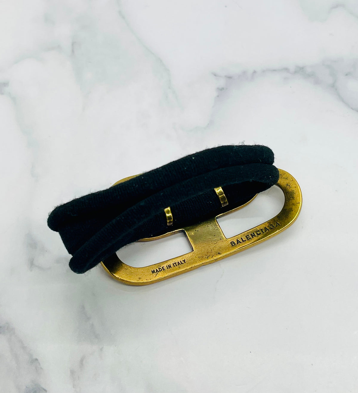 BALENCIAGA BB Brass Elastic Hair Tie - Pre-Owned — 6