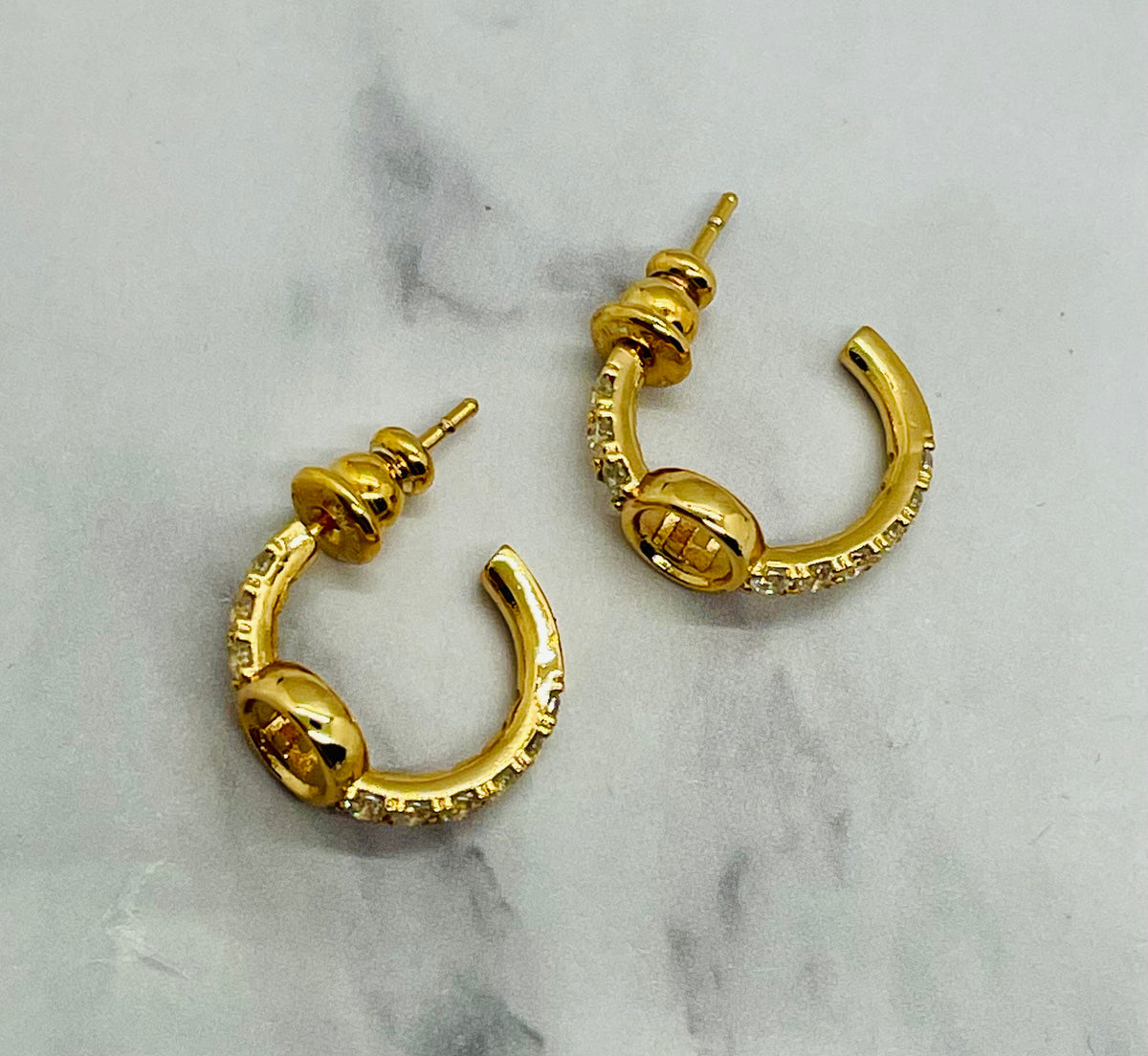 FENDI FF Rhinestone Hoop Earrings - Pre-Owned — 2