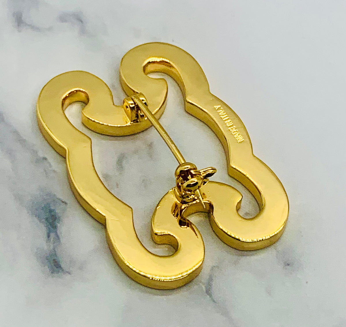 CELINE Monogram Gold Tone Brooch Pin - Pre-Owned — 5