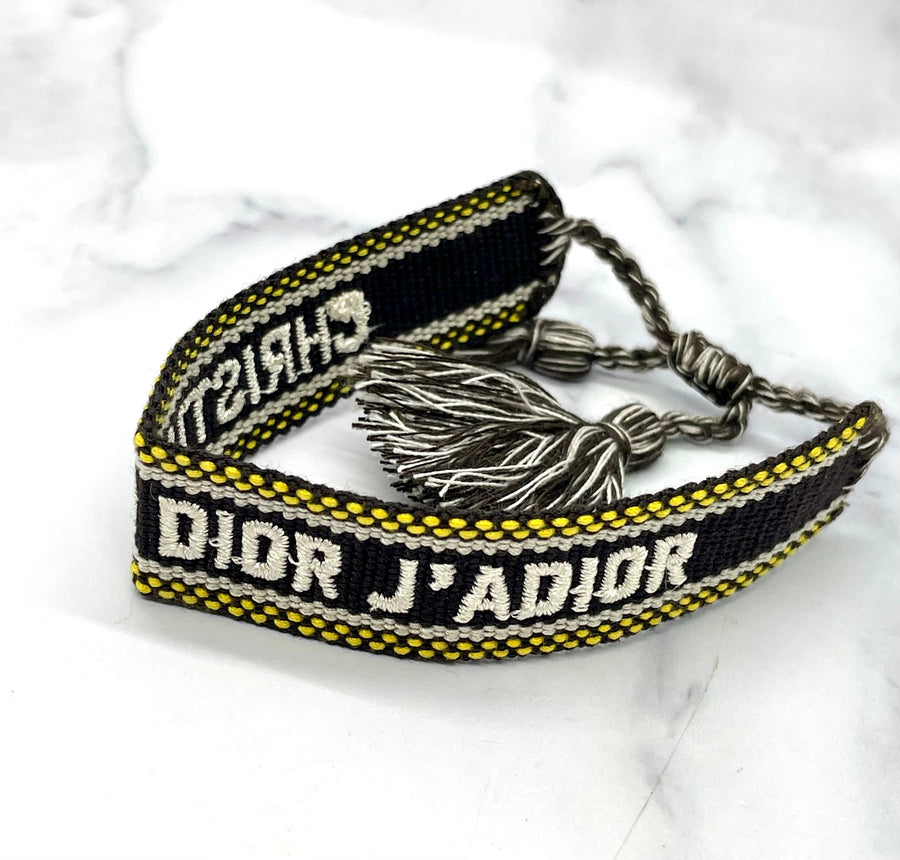DIOR J'Adore Black & Yellow Friendship Bracelet - Pre-Owned