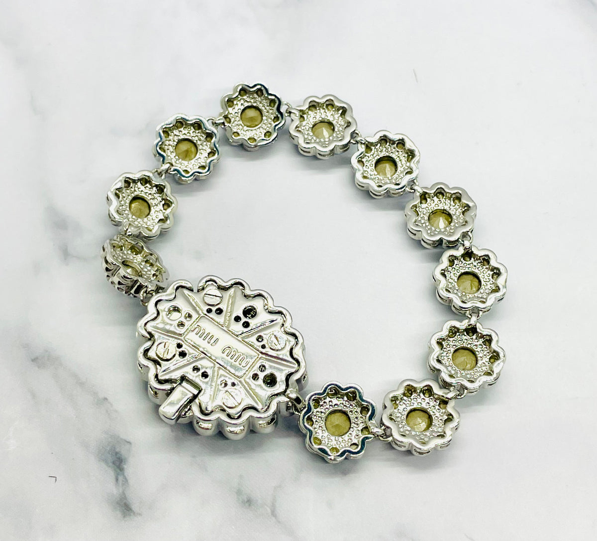 MIU MIU Blue Rhinestone Bracelet - Pre-Owned — 3