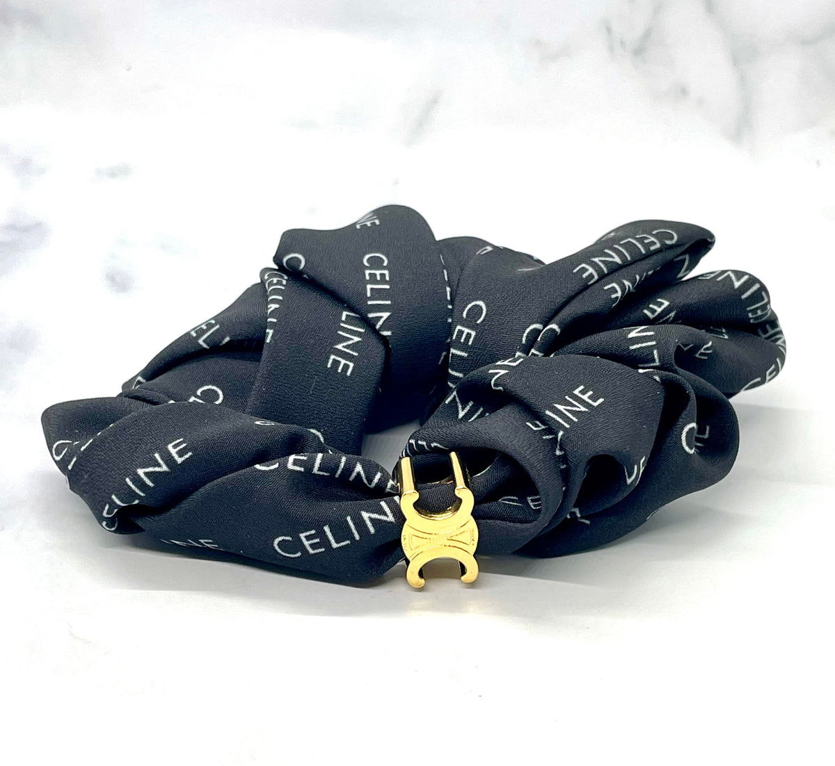 CELINE Black Monogram Hair Scrunchie - Pre-Owned — 1