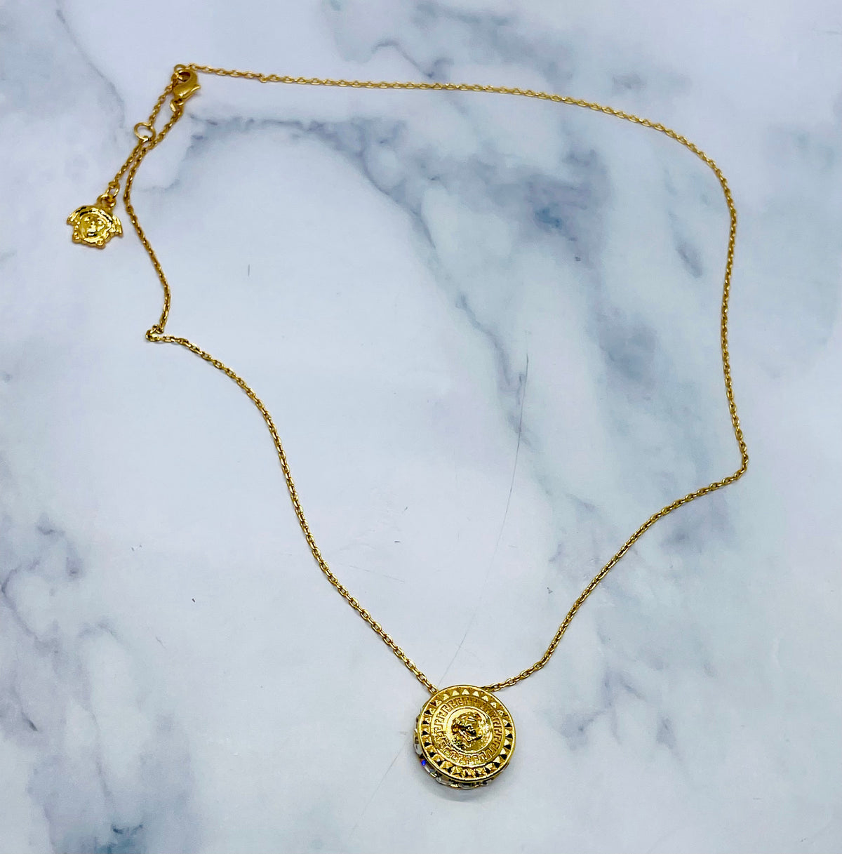 VERSACE Medusa Rhinestone Charm Necklace - Pre-Owned — 1