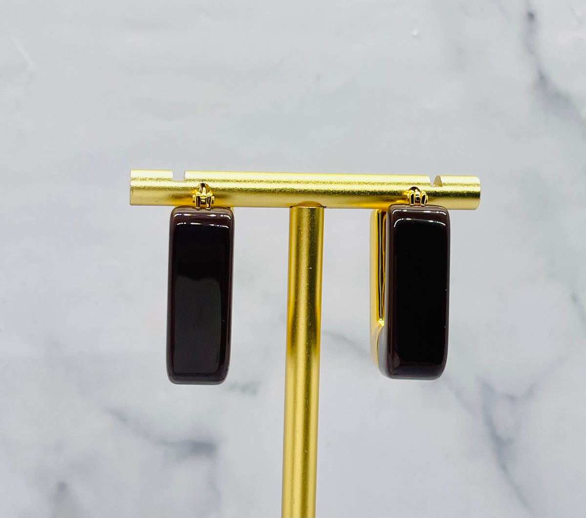 MIU MIU Brown Gold Tone Earrings - Pre-Owned — 5