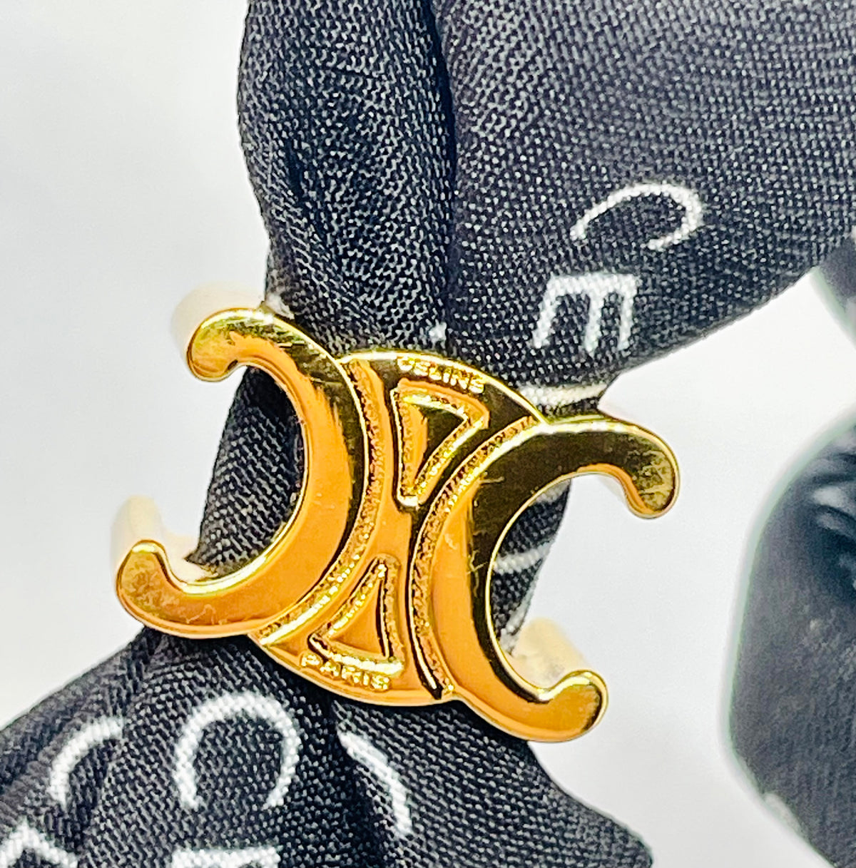 CELINE Black Monogram Hair Scrunchie - Pre-Owned — 5