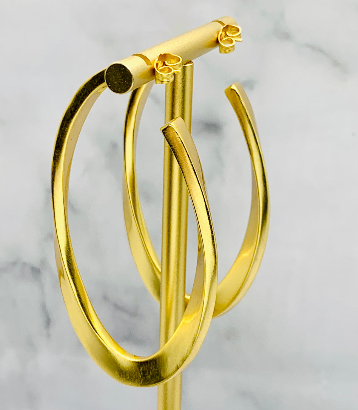 YSL YVES SAINT LAURENT Gold Tone Hoop Earrings - Pre-Owned