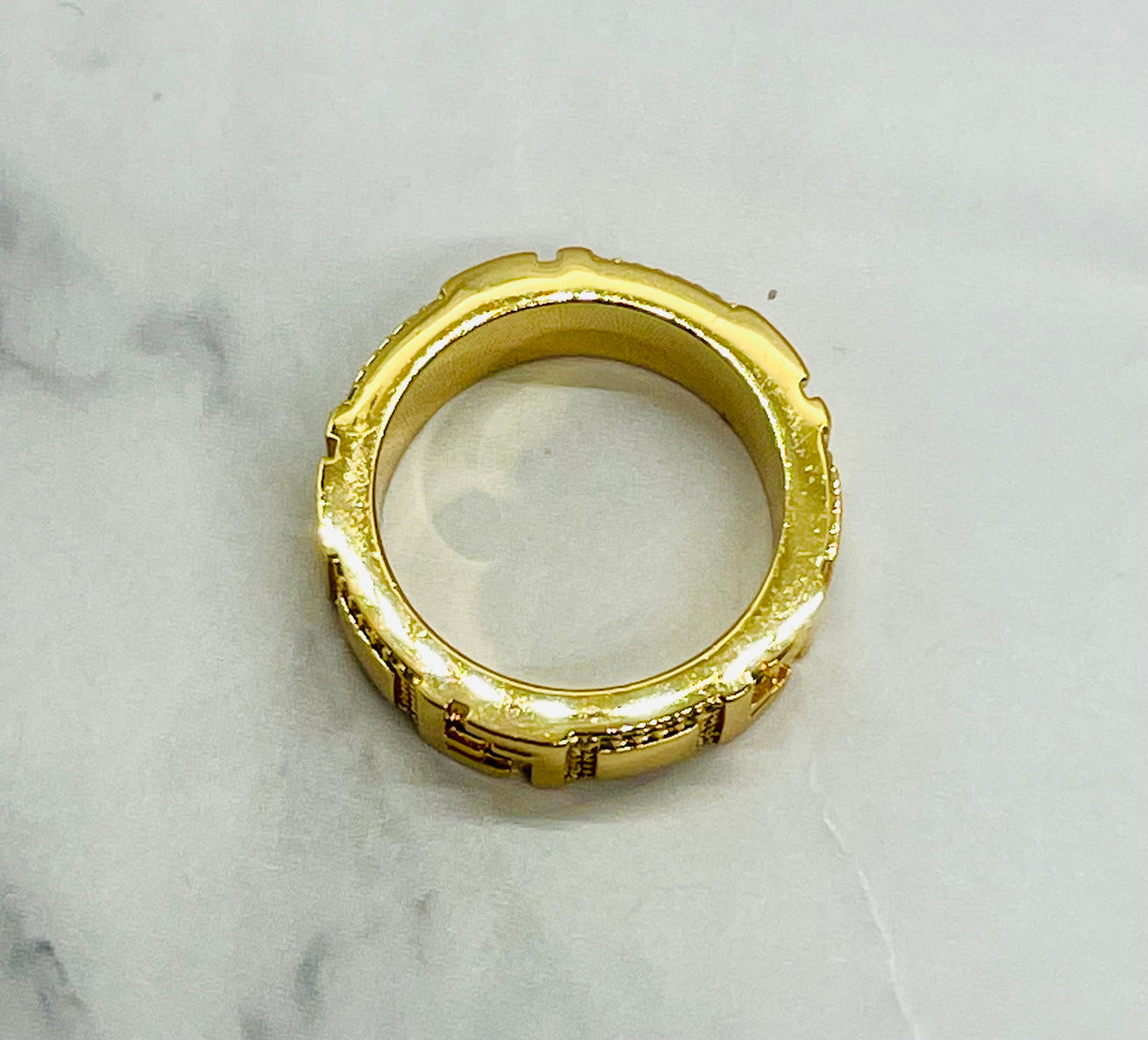 FENDI FF Rhinestone Monogram Ring Size 7 M - Pre-Owned — 4